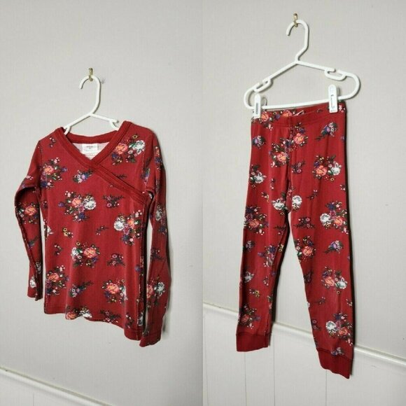 HANNA ANDERSSON Red Floral Pajamas - Picture 1 of 8